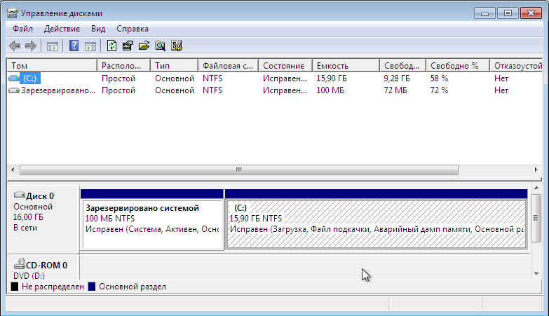 разделение диска в Windows 7 - фото 11